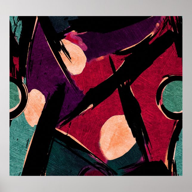 Regenbogenstreifen: Abstrakte Acryltextur Poster (Vorne)