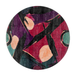 Regenbogenstreifen: Abstrakte Acryltextur Schneidebrett