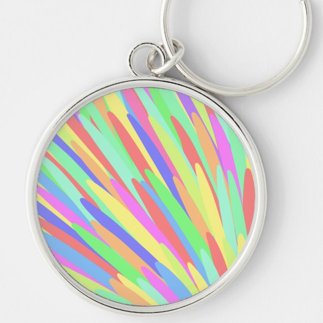 Regenbogenstreifen Abstraktes Design Schlüsselanhänger (Vorne)