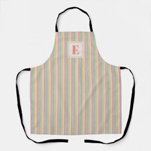 Regenbogenstreifen-All-Over-Print-Schürze mit Init Schürze