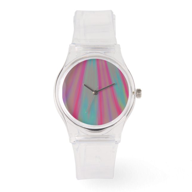 Regenbogenstreifen Armbanduhr (Vorderseite)