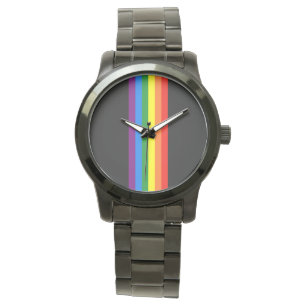 Regenbogenstreifen auf der LGBT-Unterstützung für Armbanduhr