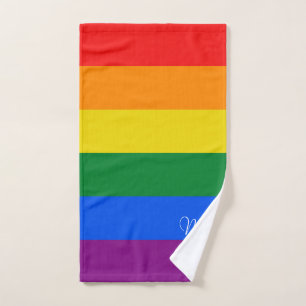 Regenbogenstreifen Badhandtuch Set