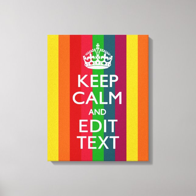 Regenbogenstreifen Behielt ruhig und Ihr Text wurd Leinwanddruck (Vorderseite)
