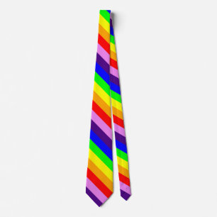 Regenbogenstreifen Diagonale Klassisch Bunte Farbe Krawatte