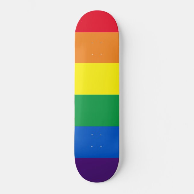 Regenbogenstreifen Farben Lgbt Lgbtq Schwulenflagg Skateboard (Vorderseite)