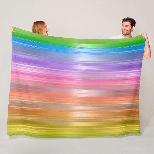 Regenbogenstreifen Fleecedecke (Beispiel)