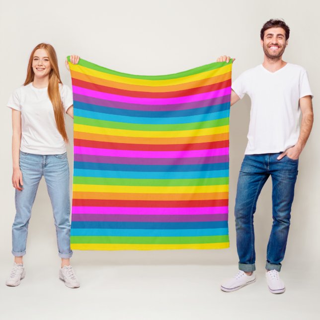 Regenbogenstreifen Fleecedecke (Beispiel)