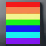 Regenbogenstreifen Fotoplatte<br><div class="desc">Dieses schöne Rainbow Stripes-Produkt zeichnet sich durch ein digital kreiertes Design in den Farben Rot, Orange, Gelb, Grün, Königsblau, Himmelblau und lila aus. Sie können Ihre eigenen Worte und Bilder über die großen Anpassungswerkzeuge von Zazzle hinzufügen. Dieses Design ist auch auf über 100 anderen Arten von Produkten verfügbar und kann...</div>