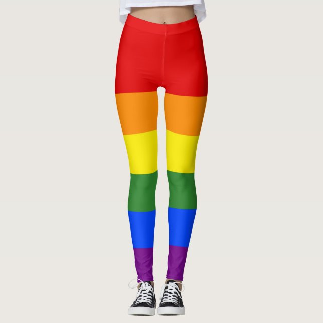 Regenbogenstreifen für LGBT Leggings (Vorderseite)