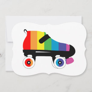 Regenbogenstreifen für Roller-Skate Einladung