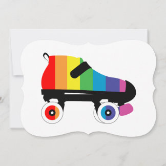Regenbogenstreifen für Roller-Skate Einladung