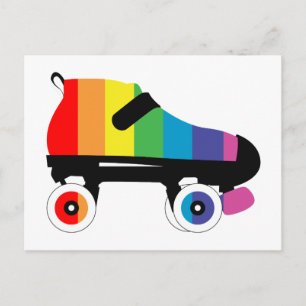 Regenbogenstreifen für Roller-Skate Postkarte