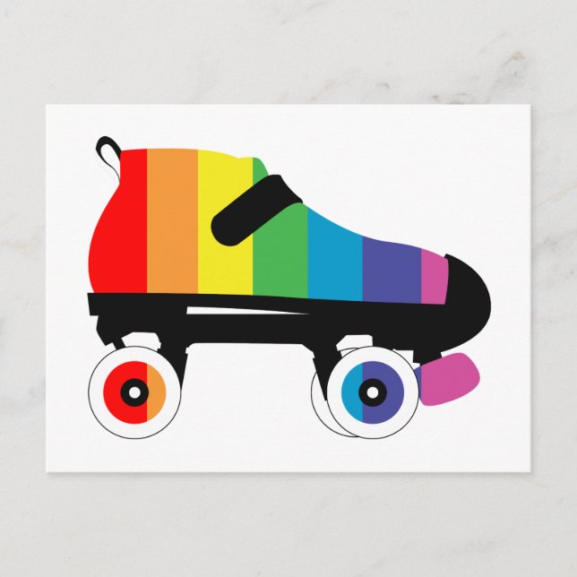 Regenbogenstreifen für Roller-Skate Postkarte (Vorderseite)