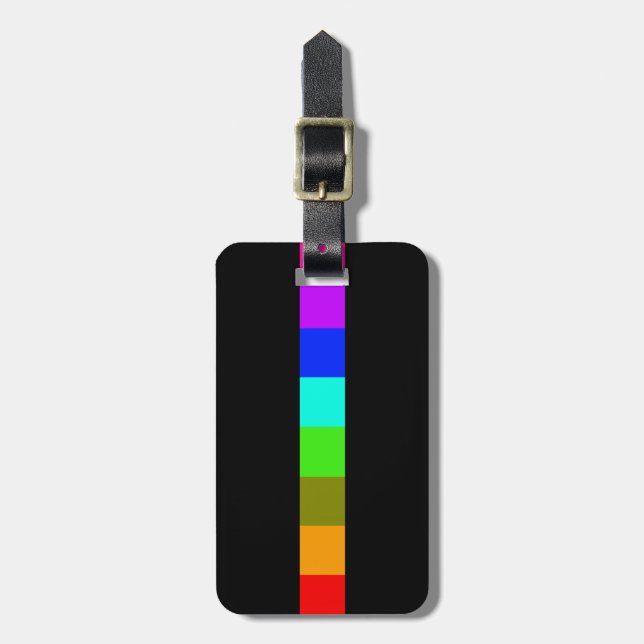 Regenbogenstreifen Gepäckanhänger (Vorderseite vertikal)