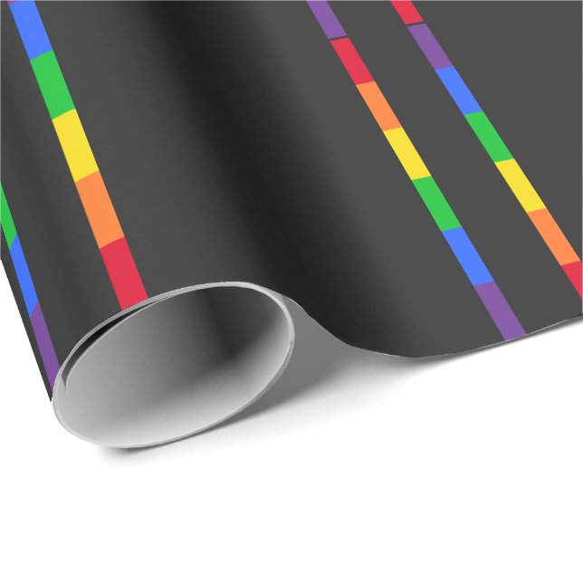 Regenbogenstreifen Geschenkpapier (Rolleneckpunkt)