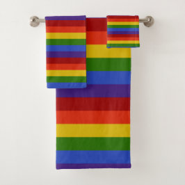 Regenbogenstreifen Horizontal Badhandtuch Set