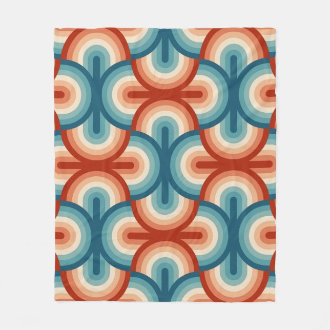 Regenbogenstreifen-Illustrationsmuster Fleecedecke (Vorderseite)