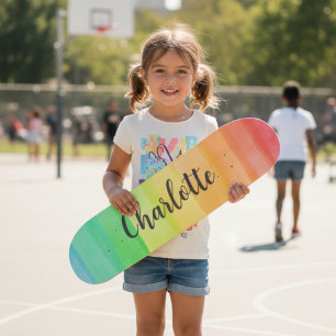 Regenbogenstreifen Individueller Persönlicher Name Skateboard