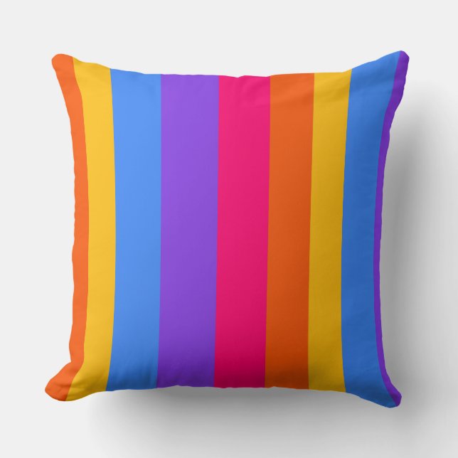 Regenbogenstreifen Kissen (Vorderseite)