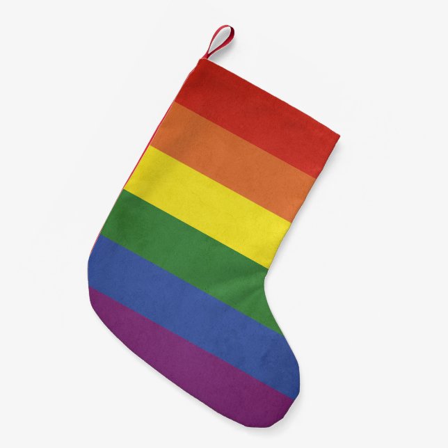 Regenbogenstreifen Kleiner Weihnachtsstrumpf (Vorderansicht (hängend))