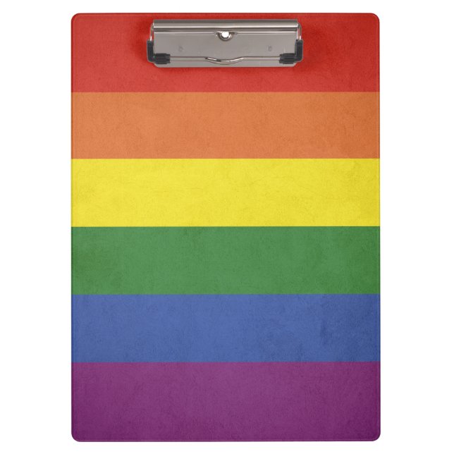 Regenbogenstreifen Klemmbrett (Vorderseite)