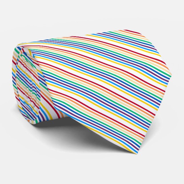 Regenbogenstreifen Krawatte (Gerollt)