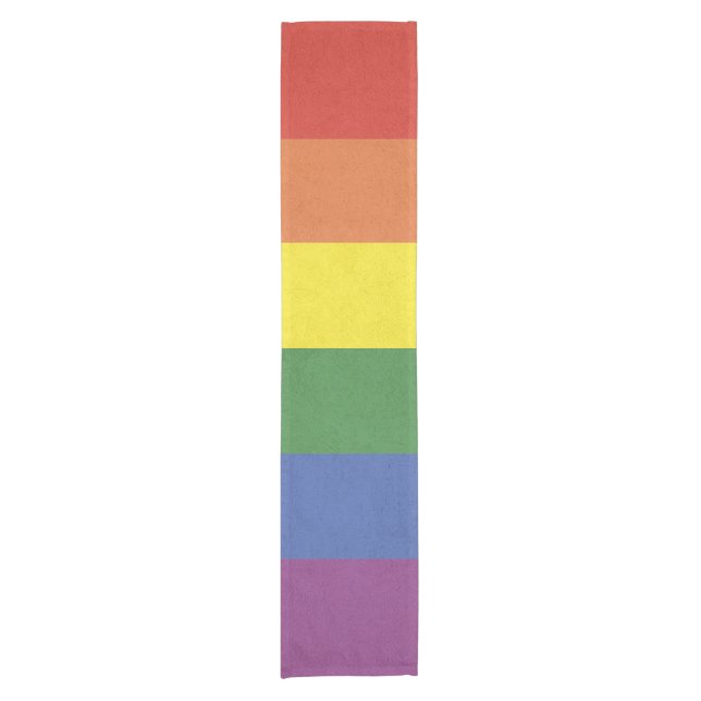 Regenbogenstreifen Kurzer Tischläufer (Vorderseite)