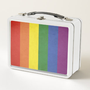 Regenbogenstreifen Metall Lunch Box