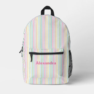 Regenbogenstreifen mit Namen Bedruckter Rucksack