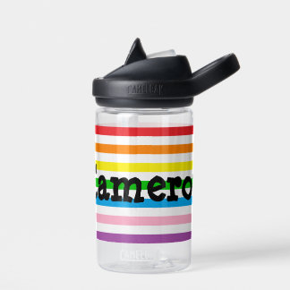 Regenbogenstreifen mit Namen Trinkflasche