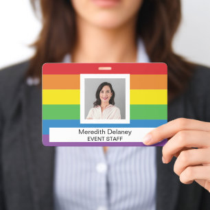 Regenbogenstreifen Mitarbeiter Personal Foto Event Ausweis