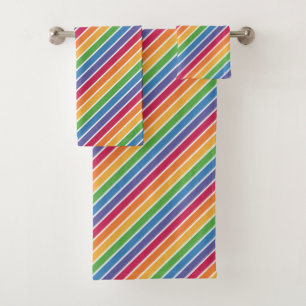 Regenbogenstreifen Muster Badhandtuch Set
