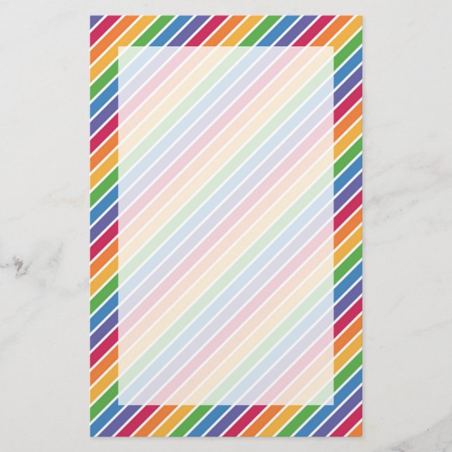 Regenbogenstreifen Muster Briefpapier (Vorderseite)