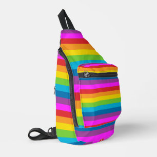 Regenbogenstreifen-Muster Crossbody Bag