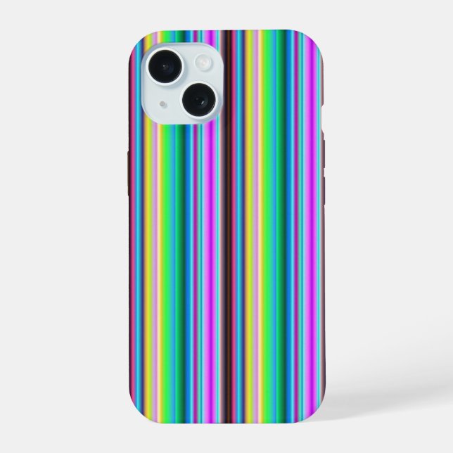 Regenbogenstreifen - Muster iPhone 15 Hülle (Rückseite)
