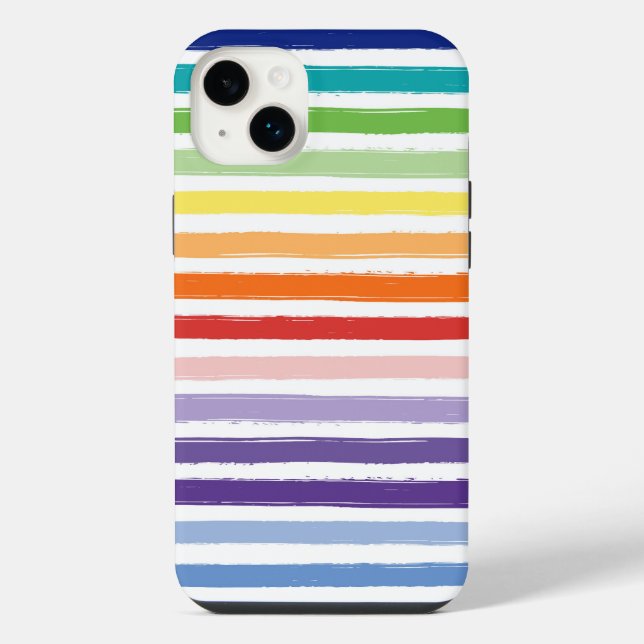 Regenbogenstreifen-Muster iPhone Hülle (Rückseite)