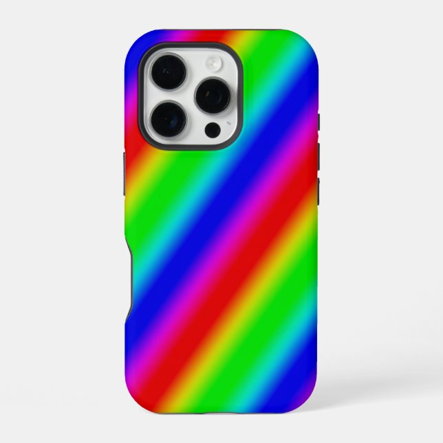 Regenbogenstreifen - Muster iPhone Hülle (Rückseite)