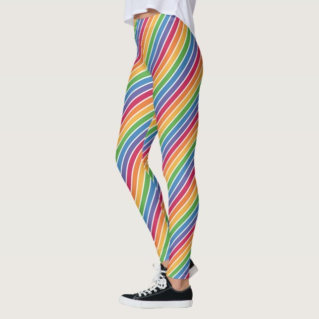 Regenbogenstreifen Muster Leggings