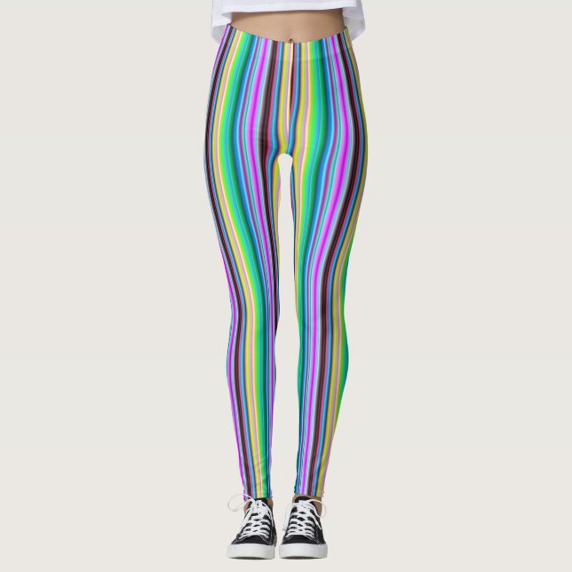 Regenbogenstreifen - Muster Leggings (Vorderseite)