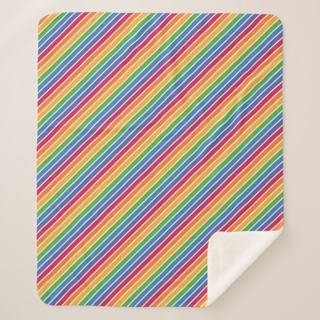 Regenbogenstreifen Muster Sherpadecke (Vorderseite)