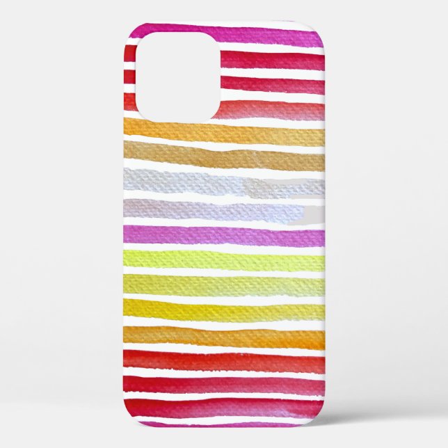 Regenbogenstreifen niedliche Wasserfarbe Case-Mate iPhone Hülle (Rückseite)