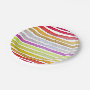 Regenbogenstreifen niedliche Wasserfarbe Pappteller