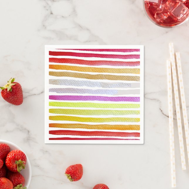 Regenbogenstreifen niedliche Wasserfarbe Serviette (Beispiel)