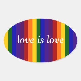 Regenbogenstreifen Ovaler Aufkleber