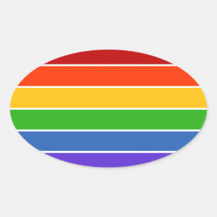 Regenbogenstreifen Ovaler Aufkleber