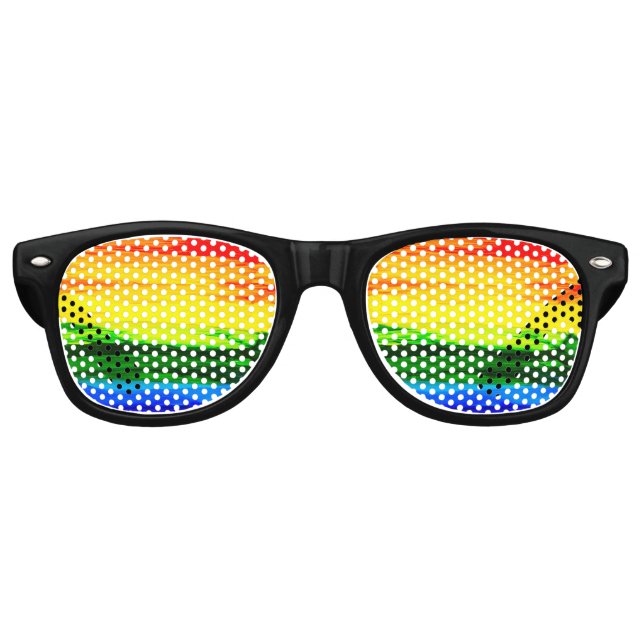 Regenbogenstreifen Partybrille (Vorderseite)