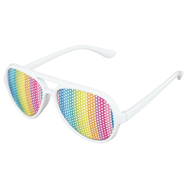 Regenbogenstreifen Partybrille (Schrägansicht)