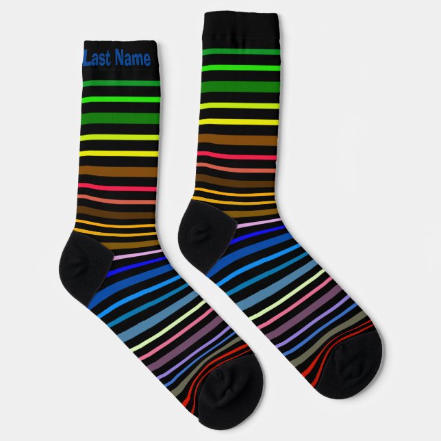 Regenbogenstreifen - personalisierbar socken (Rechts)