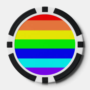 Regenbogenstreifen Pokerchips